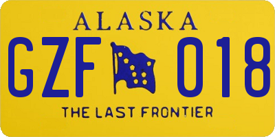AK license plate GZF018