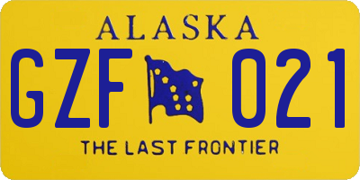 AK license plate GZF021