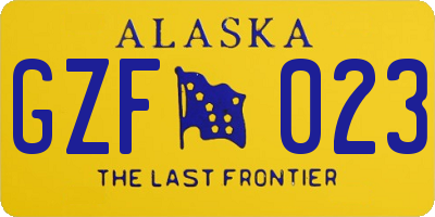 AK license plate GZF023