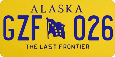 AK license plate GZF026
