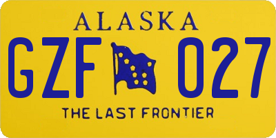 AK license plate GZF027