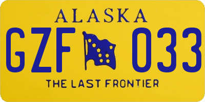 AK license plate GZF033