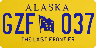 AK license plate GZF037