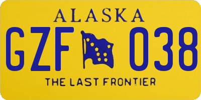 AK license plate GZF038
