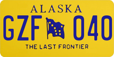 AK license plate GZF040