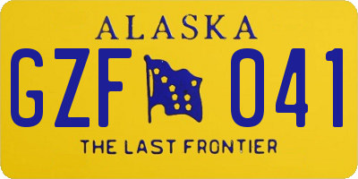AK license plate GZF041