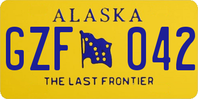 AK license plate GZF042