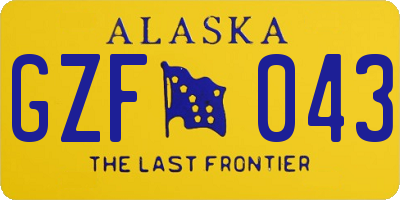 AK license plate GZF043