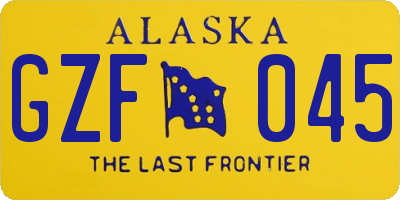 AK license plate GZF045