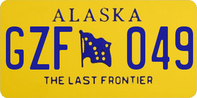 AK license plate GZF049