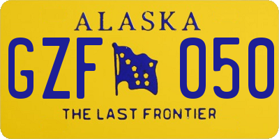 AK license plate GZF050
