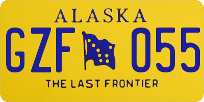 AK license plate GZF055