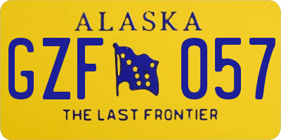 AK license plate GZF057