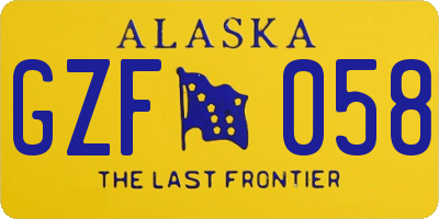 AK license plate GZF058