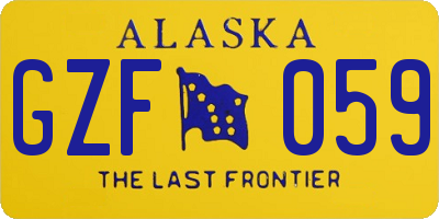 AK license plate GZF059