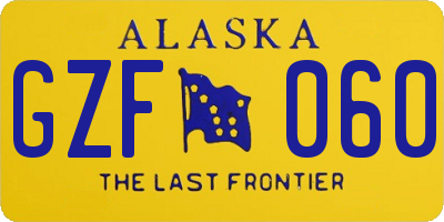 AK license plate GZF060