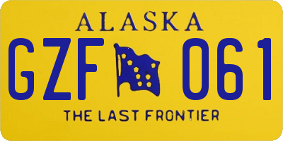 AK license plate GZF061