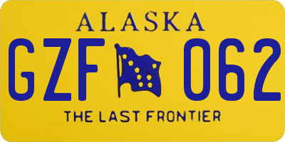 AK license plate GZF062