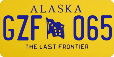 AK license plate GZF065