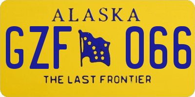 AK license plate GZF066