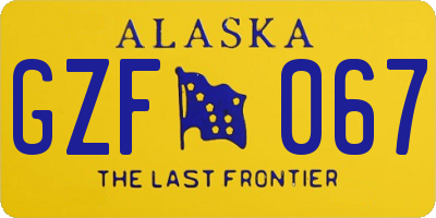 AK license plate GZF067