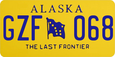 AK license plate GZF068
