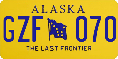 AK license plate GZF070