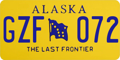 AK license plate GZF072