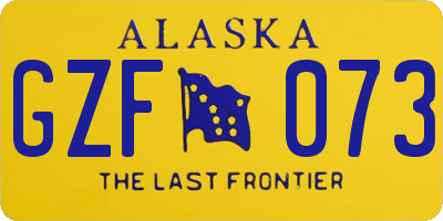 AK license plate GZF073