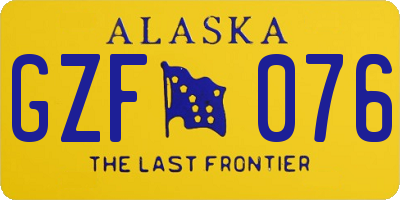 AK license plate GZF076