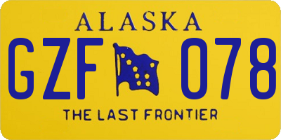 AK license plate GZF078