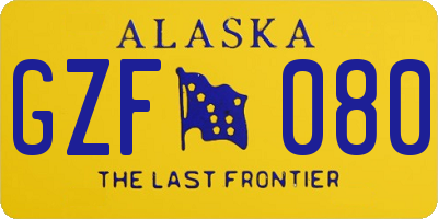 AK license plate GZF080