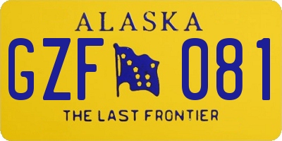 AK license plate GZF081