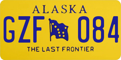 AK license plate GZF084