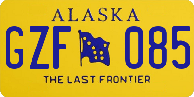 AK license plate GZF085