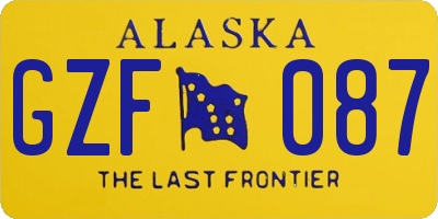 AK license plate GZF087