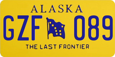 AK license plate GZF089