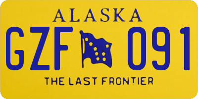 AK license plate GZF091
