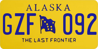 AK license plate GZF092