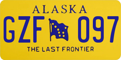 AK license plate GZF097