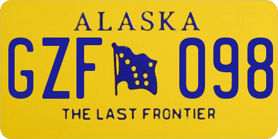 AK license plate GZF098