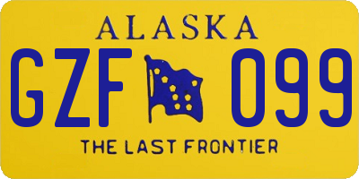 AK license plate GZF099