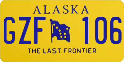 AK license plate GZF106