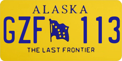 AK license plate GZF113