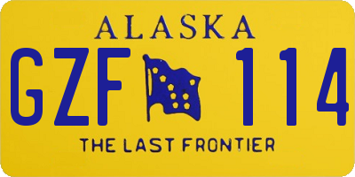 AK license plate GZF114