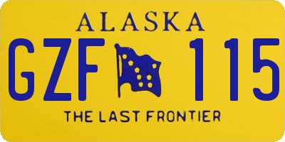 AK license plate GZF115