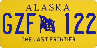 AK license plate GZF122
