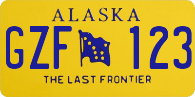 AK license plate GZF123