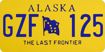 AK license plate GZF125
