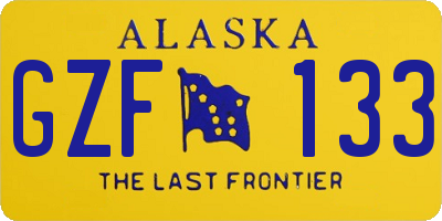 AK license plate GZF133